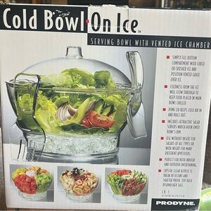 Prodyne Cold Serving Bowl On Ice. Food stays chilled over bed of ice. New!